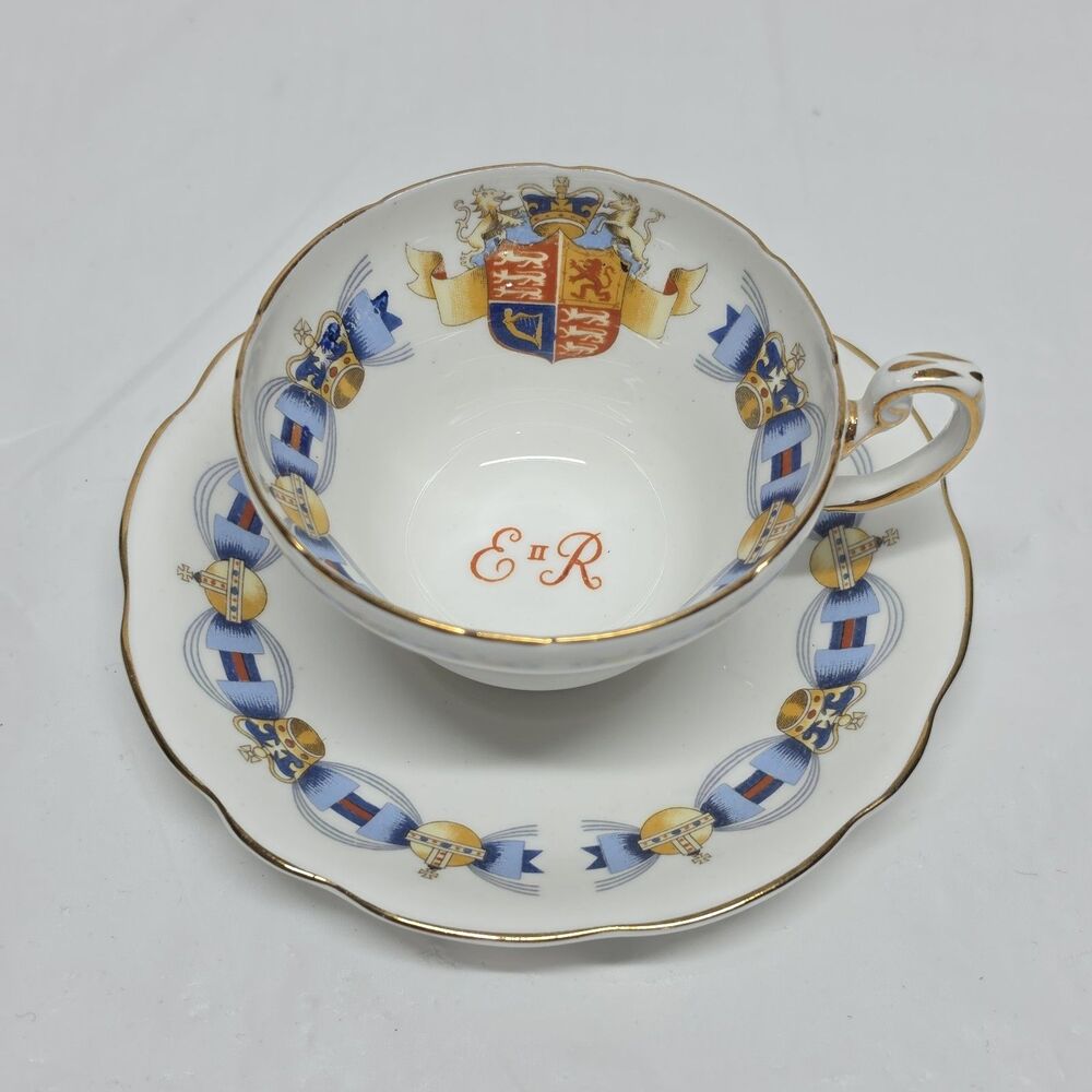Foley Bone China 'Coronation' Queen Elizabeth II Tea Cup & Saucer June 2nd 1953
